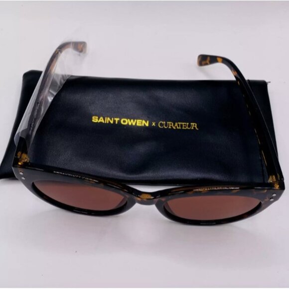 Saint Owen x Curateur WYLDE Cat Eye Tortoise Shell Sunglasses Retro UV400 - Picture 2 of 5